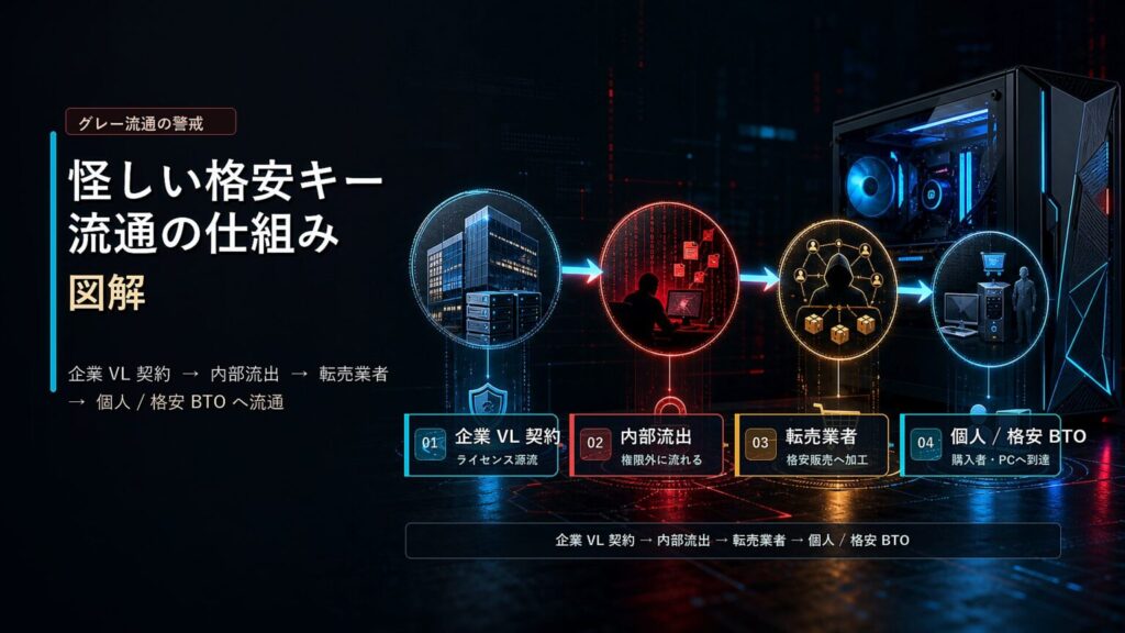 VL ボリュームライセンス流出の流通経路図
