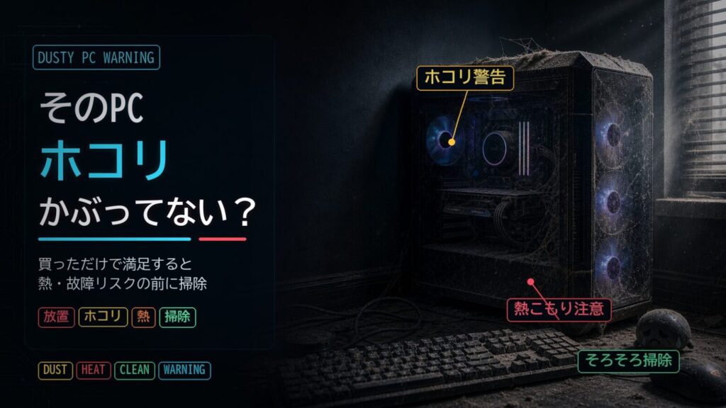 高額 PC が放置されている自虐イメージ