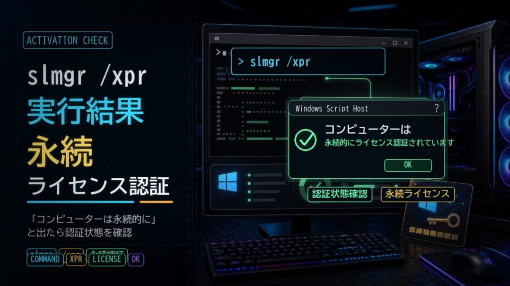 slmgr /xpr コマンド実行結果